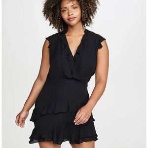 Parker Tangia Satin Ruffle Dress